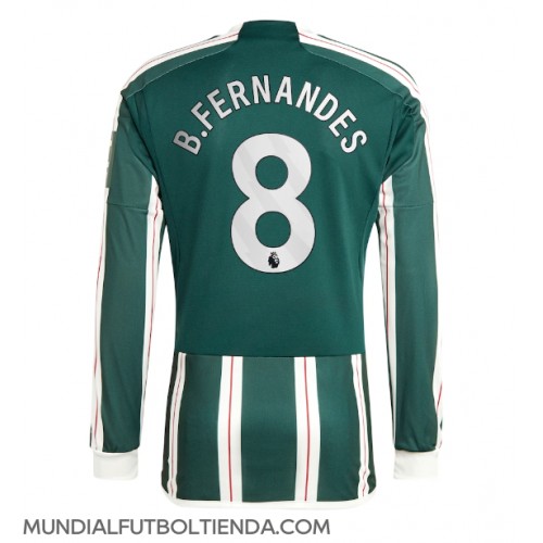 Camiseta Manchester United Bruno Fernandes #8 Segunda Equipación Replica 2023-24 mangas largas